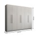 Guarda-Roupa Casal Império 6 Portas 2 Gavetas Branco - Pnr Móveis