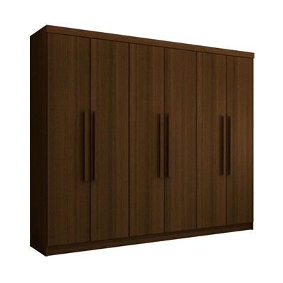 Guarda-Roupa Casal Império 6 Portas 2 Gavetas Imbuia Rústico - Pnr Móveis