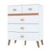 Cômoda Retrô 5 Gavetas Branco/Camarim - Pnr Móveis