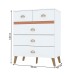 Cômoda Retrô 5 Gavetas Branco/Camarim - Pnr Móveis