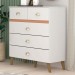 Cômoda Retrô 5 Gavetas Branco/Camarim - Pnr Móveis