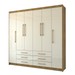 Guarda-Roupa Casal Ele e Ela 6 Portas 6 Gavetas 100% Mdf Nature/Champanhe - Pnr Móveis
