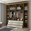 Guarda-Roupa Casal Ele e Ela 6 Portas 6 Gavetas 100% Mdf Nature/Champanhe - Pnr Móveis