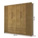Guarda-Roupa Casal Ele e Ela 6 Portas 6 Gavetas 100% Mdf Nature/Brisa - Pnr Móveis