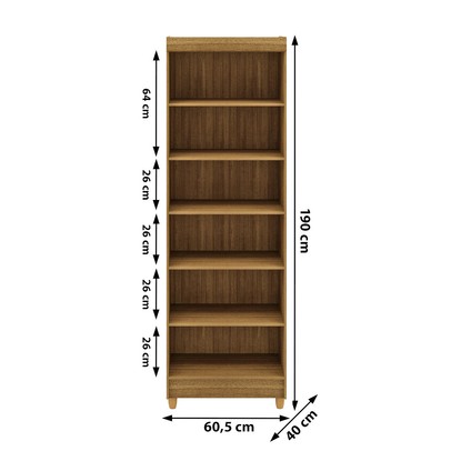 Armário Multiuso Malta 2 Portas 5 Prateleiras Nature/Brisa - Pnr Móveis