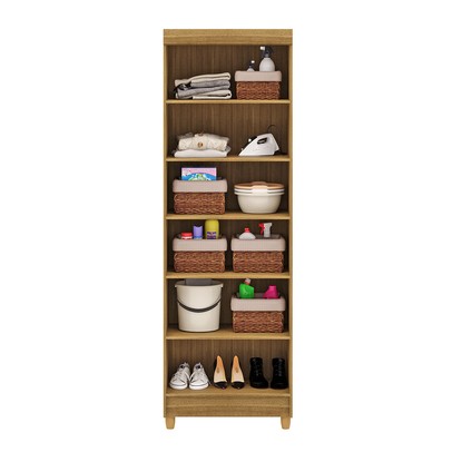 Armário Multiuso Malta 2 Portas 5 Prateleiras Nature/Brisa - Pnr Móveis