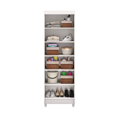 Armário Multiuso Malta 2 Portas 5 Prateleiras Branco - Pnr Móveis