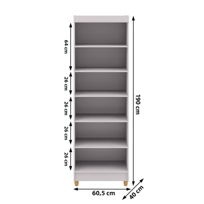 Armário Multiuso Malta 2 Portas 5 Prateleiras Branco - Pnr Móveis