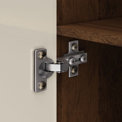 Armário Multiuso Malta 2 Portas 5 Prateleiras Imbuia/Champanhe - Pnr Móveis