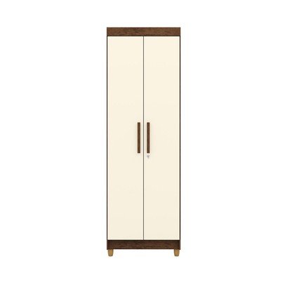 Armário Multiuso Malta 2 Portas 5 Prateleiras Imbuia/Champanhe - Pnr Móveis