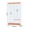 Guarda-Roupa Solteiro San Diego 4 Portas 2 Gavetas Branco/Camarim - Pnr Móveis