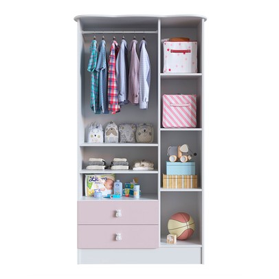 Quarto de Bebê Completo Bambino 3 Portas 6 Gavetas Rosa - Percasa