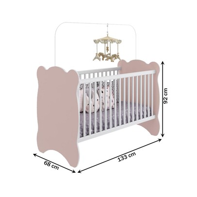 Quarto de Bebê Completo Bambino 3 Portas 6 Gavetas Rosa - Percasa