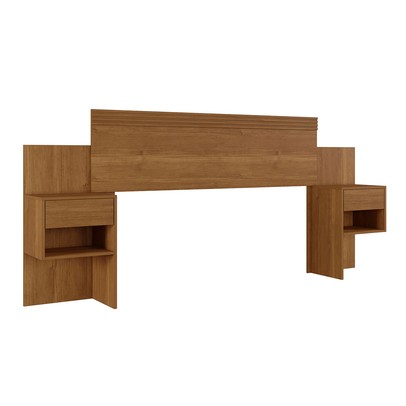 Cabeceira Extensível Verona com 2 Gavetas Cinamomo - Pnr Móveis