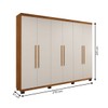 Guarda-Roupa Casal Bari 6 Portas 4 Gavetas Cinamomo/Off White - Pnr Móveis