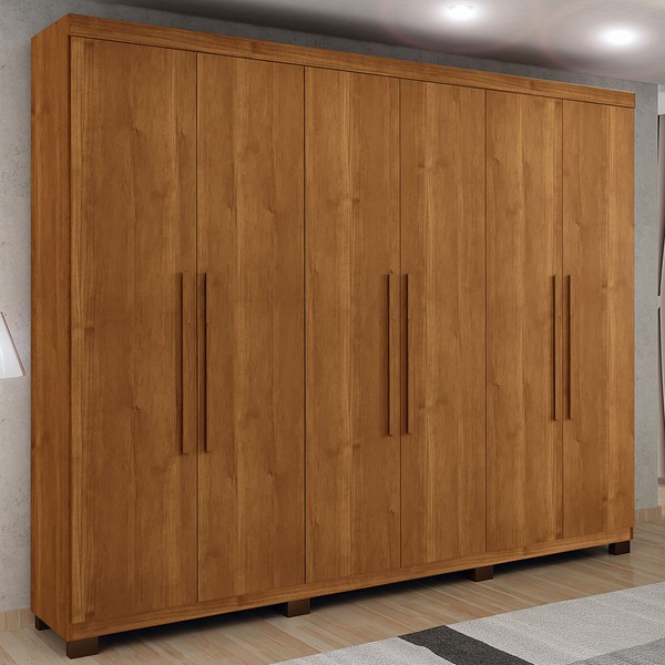 Guarda-Roupa Casal Bari 6 Portas 4 Gavetas Cinamomo - Pnr Móveis