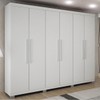 Guarda-Roupa Casal Bari 6 Portas 4 Gavetas Branco - Pnr Móveis