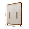 Guarda-Roupa Casal Bari 4 Portas 3 Gavetas Cinamomo/Off White - Pnr Móveis