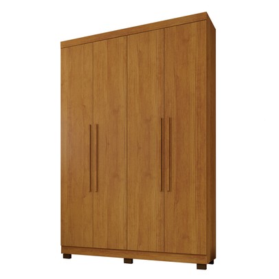 Guarda-Roupa Casal Bari 4 Portas 3 Gavetas Cinamomo - Pnr Móveis