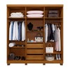 Guarda-Roupa Casal Viena 6 Portas 3 Gavetas Cinamomo/Off White - Pnr Móveis