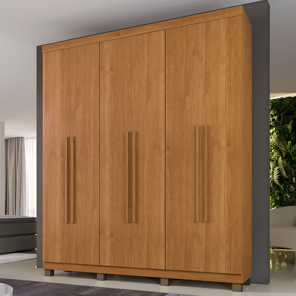 Guarda-Roupa Casal Viena 6 Portas 3 Gavetas Cinamomo - Pnr Móveis