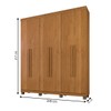 Guarda-Roupa Casal Viena 6 Portas 3 Gavetas Cinamomo - Pnr Móveis