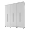 Guarda-Roupa Casal Viena 6 Portas 3 Gavetas Branco - Pnr Móveis