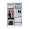Guarda-Roupa Casal Viena 4 Portas 3 Gavetas Branco - Pnr Móveis