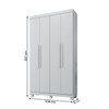 Guarda-Roupa Casal Viena 4 Portas 3 Gavetas Branco - Pnr Móveis