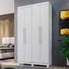 Guarda-Roupa Casal Viena 4 Portas 3 Gavetas Branco - Pnr Móveis