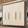 Guarda-Roupa Casal Bari 6 Portas 6 Gavetas Cinamomo/Off White - Pnr Móveis