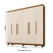 Guarda-Roupa Casal Bari 6 Portas 6 Gavetas Cinamomo/Off White - Pnr Móveis