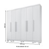 Guarda-Roupa Casal Bari 6 Portas 6 Gavetas Branco - Pnr Móveis