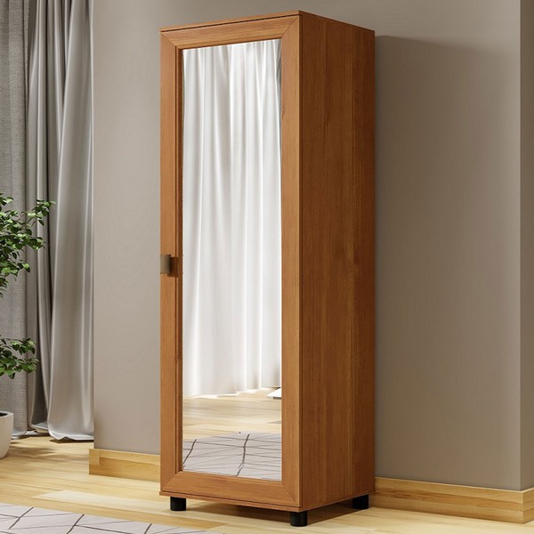 Sapateira Linhares 1 Porta com Espelho 5 Prateleiras Cinamomo - Pnr Móveis