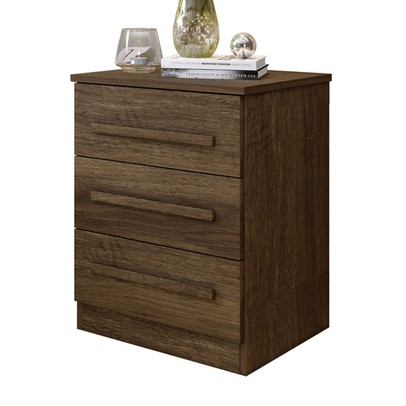 Mesa de Cabeceira Belize com 3 Gavetas Imbuia - Pnr Móveis