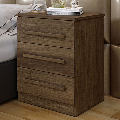 Mesa de Cabeceira Belize com 3 Gavetas Imbuia - Pnr Móveis