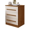 Mesa de Cabeceira Belize com 3 Gavetas Cinamomo/Off White - Pnr Móveis
