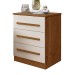 Mesa de Cabeceira Belize com 3 Gavetas Cinamomo/Off White - Pnr Móveis