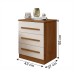 Mesa de Cabeceira Belize com 3 Gavetas Cinamomo/Off White - Pnr Móveis