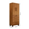 Guarda-Roupa Solteiro Gales 2 Portas 4 Gavetas com Chave Cinamomo - Pnr Móveis