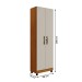 Armário Multiuso Ibiza 2 Portas 5 Prateleiras com Chave Cinamomo/Off White - Pnr Móveis