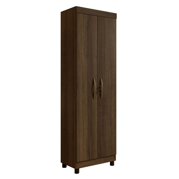 Armário Multiuso Cairo 2 Portas 5 Prateleiras com Chave Imbuia - Pnr Móveis