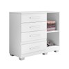 Cômoda Flora 1 Porta 4 Gavetas Branco - Pnr Móveis
