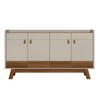 Balcão Buffet Abruzzo 4 Portas 2 Prateleiras Freijó/Off White - Linea Brasil