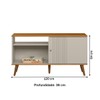 Rack para TV Até 50 Polegadas Rubi 1 Porta 1 Prateleira Nature/Off White - Linea Brasil