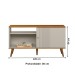 Rack para TV Até 50 Polegadas Rubi 1 Porta 1 Prateleira Nature/Off White - Linea Brasil