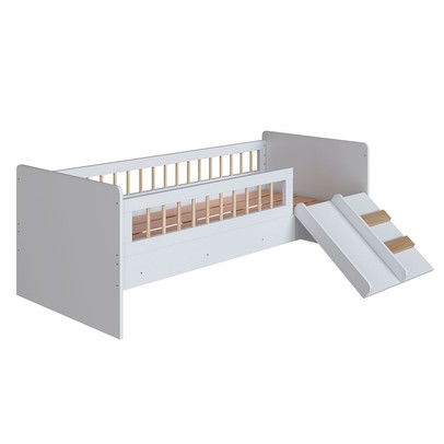 Cama Infantil Montessoriana Affetto com Escada e Escorregador Branco - Completa Móveis