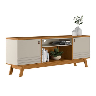 Rack para TV Até 75 Polegadas Colorado 2 Portas Nature/Off White - Linea Brasil