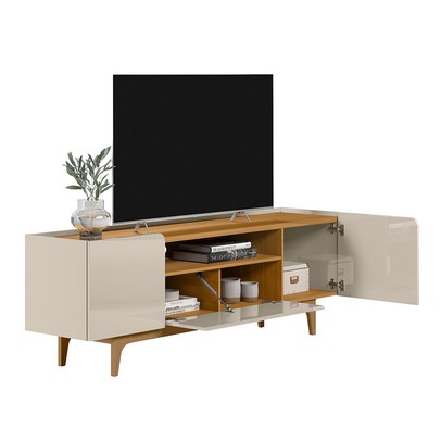 Rack para TV Até 75 Polegadas Orlando Tauari/Off White - Linea Brasil