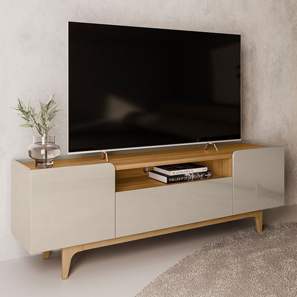 Rack para TV Até 75 Polegadas Orlando Tauari/Off White - Linea Brasil